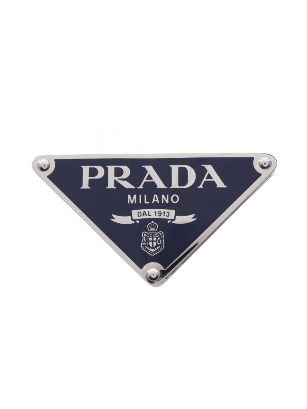 Prada Triangle Logo Belt Buckle Navy